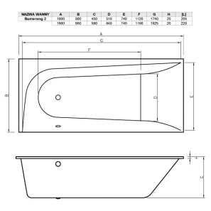 Изображение товара акриловая ванна 180x80 см правая vayer boomerang gl000010523
