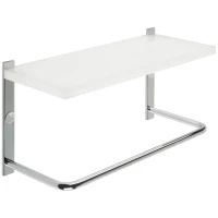 Полка стеклянная с полотенцедержателем Stil Haus Mizar 1076(08) 26 см, хром