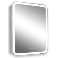 Зеркальный шкаф Silver Mirrors Фиджи LED-00002361 50x75 см R, с LED-подсветкой, сенсорным выключателем, диммером, часами, белый