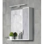 Изображение товара зеркальный шкаф 75x70 см белый глянец/бетон corozo чикаго sd-00000303