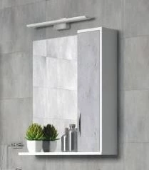 зеркальный шкаф corozo чикаго 65 бетон sd 00000302 Зеркальный шкаф 75x70 см белый глянец/бетон Corozo Чикаго SD-00000303