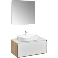 Комплект мебели дуб эльвезия/белый глянец 89 см Акватон Либерти 1A279901LYC70 + 1A279703LY010 + 1WH501710 + 1A267202LH010