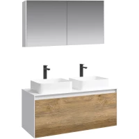 Комплект мебели белый глянец/дуб балтийский 120 см Aqwella 5 Stars Mobi MOB0112W + MOB0712DB + 641945 + 641945 + MOB0412 + MOB0717W