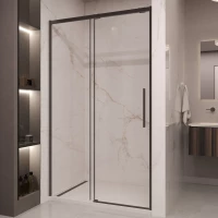 Душевая дверь Vincea Stella VDS-1ST130CLB 130 см, профиль черный матовый, стекло прозрачное