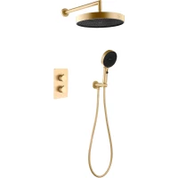 Душевой комплект Boheme Cell 134-2-MG + 427-MG 320 мм, с термостатом, золотой матовый