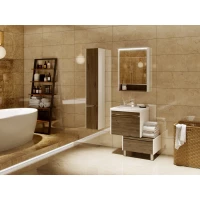 Комплект мебели белый глянец/таксония темная 60 см Акватон Капри 1A230101KPDB0 + 1WH302421 + 1A230302KPDB0