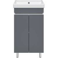 Тумба под раковину Misty Майна Э-Май01050-501 46,6 см, напольная, графит матовый/белый матовый