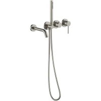 Смеситель для ванны Vincea Groove VBTW-4G1BN встраиваемый, с душевым гарнитуром, сатин