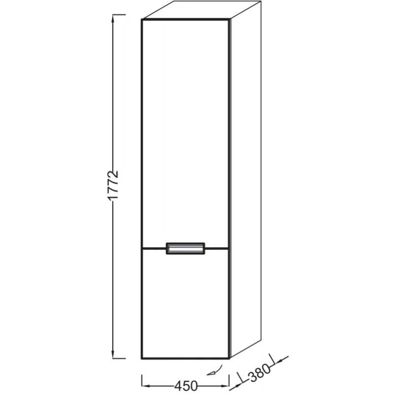 Подвесная колонна левосторонняя серый антрацит глянец Jacob Delafon Reve EB1141G-442