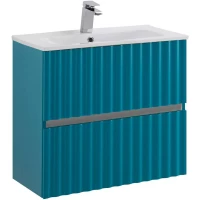 Тумба под раковину Art&Max Elegant AM-ELEGANT-600-2C-SO-TM-LED 61 см, подвесная, с LED-подсветкой ручек, бирюзовый матовый