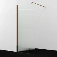 Душевая перегородка WasserKRAFT Rur 30W44RG-FL 100 см, профиль розовое золото, стекло рифленое