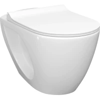 Унитаз подвесной Laparet Bianca x9999288062 безободковый, с сиденьем микролифт, белый глянец