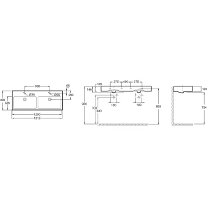 Изображение товара раковина 121,2x46,6 см jacob delafon vivienne exbl112-bcm