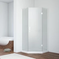 Душевой уголок Vegas Glass AFA-Pen NOVO 90 01 10 R 90x90 см R, профиль белый, стекло сатин