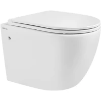 Унитаз подвесной Abber Bequem AC1103 безободковый, с сиденьем микролифт, белый