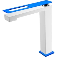 Смеситель для раковины Boheme Q 142-WUW белый глянец/синий