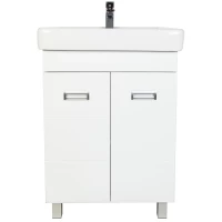 Тумба с раковиной белый глянец 60 см Orange Таис Ta-60TUW+RA