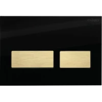 Кнопка смыва Cezares Lux LUX-GN-2-BORO для инсталляции, черный/золотой матовый