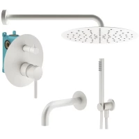 Душевой комплект Plumberia Selection IXO KITXO19BO60 250 мм, со смесителем, белый матовый