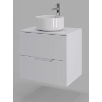 Тумба с раковиной Orange Line Li-60TuwMDF+B07-345W 60,2 см, подвесная, со столешницей, белый матовый