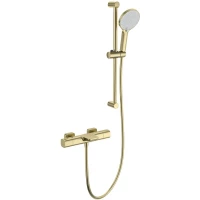 Термостат для ванны Wonzon & Woghand Plate WW-C2017-A-BG с душевым гарнитуром, золотой матовый