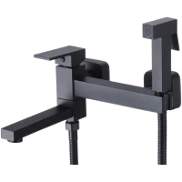 Смеситель для ванны D-Lin D181201-A с гигиеническим душем, черный матовый