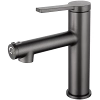 Смеситель для раковины Wonzon & Woghand WW-H1017-BGG с функцией полоскания, темный графит матовый