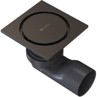Душевой трап Knotlor Core SDSC100GM 100x100/50 мм, с решеткой, щелевой, вороненая сталь