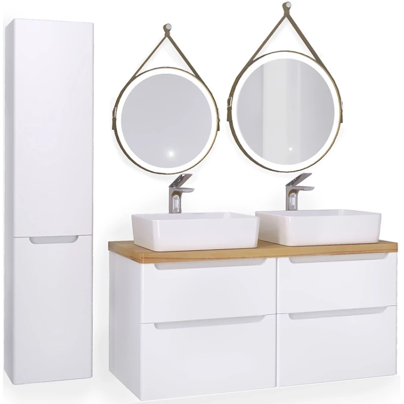 Тумба белый глянец 120 см Jorno Wood Wood.01.60/P/W + Wood.01.60/P/W + Wood.06.120/LW Тумба белый глянец 120 см Jorno Wood Wood.01.60/P/W + Wood.01.60/P/W + Wood.06.120/LW