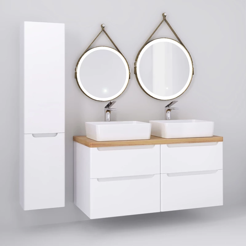 Тумба белый глянец 120 см Jorno Wood Wood.01.60/P/W + Wood.01.60/P/W + Wood.06.120/LW Тумба белый глянец 120 см Jorno Wood Wood.01.60/P/W + Wood.01.60/P/W + Wood.06.120/LW