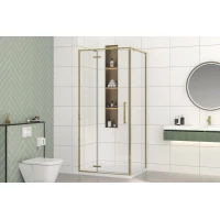 Душевой уголок Royal Bath Bern BERN-V RB8100-T-GD 99x78 см, профиль золотой матовый, стекло прозрачное