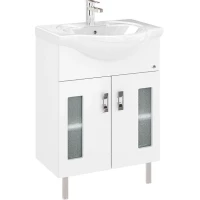 Тумба с раковиной белый глянец 60,5 см Onika Кристалл 106123 + 1WH109652