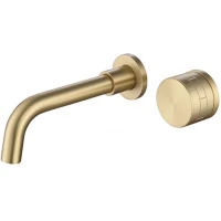 Смеситель для раковины Feramolli Amos GL678-21 CoolStart, встраиваемый, золотой матовый