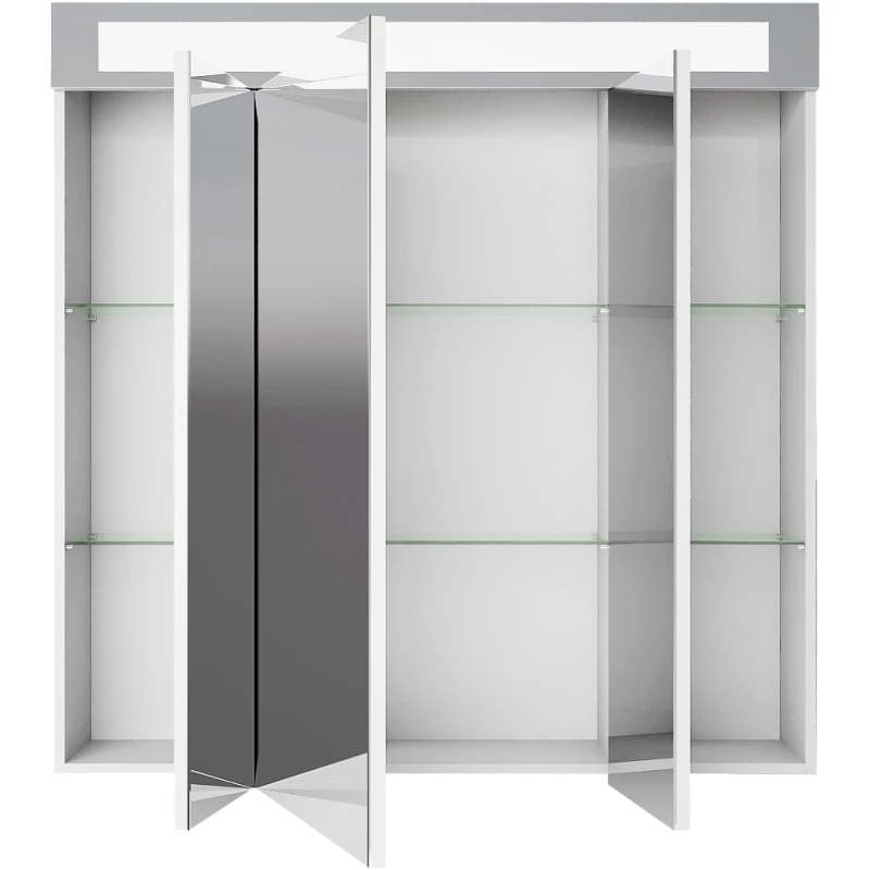 Зеркальный шкаф 80,4x82 см белый глянец L Dreja Uni 99.9003