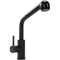 Смеситель для кухни Rea Troy REA-B6300 с выдвижным изливом, черный матовый