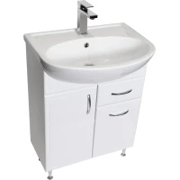 Тумба под раковину Stella Polar Концепт SP-00001842 57,5 см, напольная, белый глянец/белый матовый