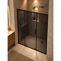 Душевая дверь MaybahGlass MGD-2785-6 190 см, профиль черный матовый, стекло графитовое