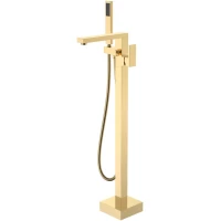 Смеситель напольный для ванны Boheme Qubic 479-G золотой