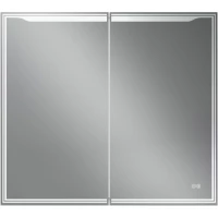 Зеркальный шкаф Art&Max Merano AM-Mer-900-800-1D-R-DS-F 90x80 см R, с LED-подсветкой, сенсорным выключателем, диммером, антизапотеванием, белый матовый