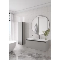 Комплект мебели Armadi Art Quatro Luna 790-M1-120-L-A-LED + 793-120-W + 545-100-GM 121 см, подвесной, с подсветкой, серый матовый