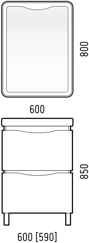Тумба белый глянец/антик 59 см Corozo Бостон SD-00000801