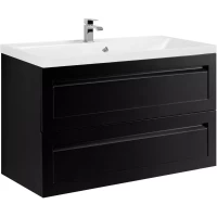 Тумба под раковину Art&Max Platino AM-Platino-1000-2C-SO-NM 99,3 см, подвесная, черный матовый