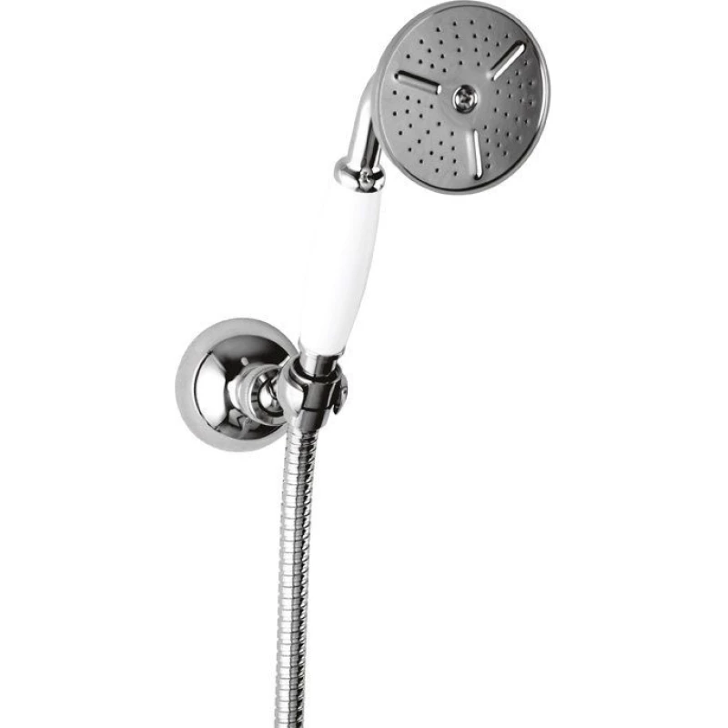 Ручной душ со шлангом 150 см и держателем хром, ручка белая Cezares CZR-KD-01-Bi