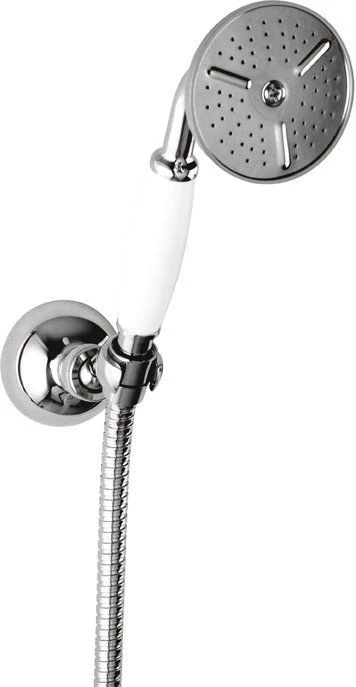Ручной душ со шлангом 150 см и держателем хром, ручка белая Cezares CZR-KD-01-Bi