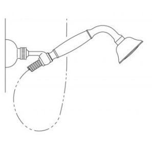 Изображение товара ручной душ со шлангом 150 см и держателем хром, ручка белая cezares czr-kd-01-bi