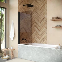 Шторка на ванну Vegas Glass EV LUX 70 02M 05 L 70 см L, профиль черный матовый, стекло бронза