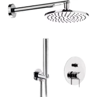 Душевой комплект Remer X Style X09S02O 200 мм, со смесителем, хром