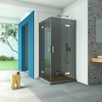 Душевой уголок Vegas Glass AFA Retta 100 08 07 100x100 см, профиль хром, стекло графитовое