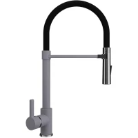 Смеситель для кухни Ulgran UQ-024-05 с гибким изливом, бетон