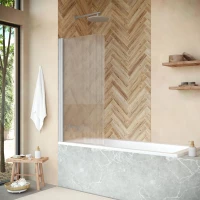 Шторка на ванну Vegas Glass EV NOVO 60 07 Moru L 61 см L, профиль матовый хром, стекло рифленое